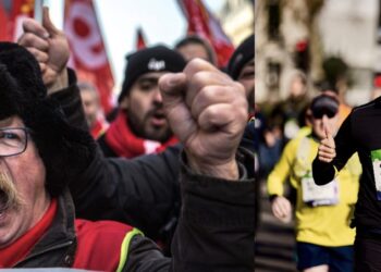 Différences : coureur du marathon de paris # manifestant