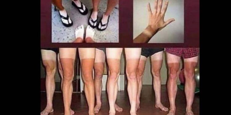 traces de bronzage en courant